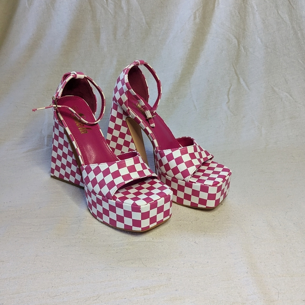Pink Checkered Heels